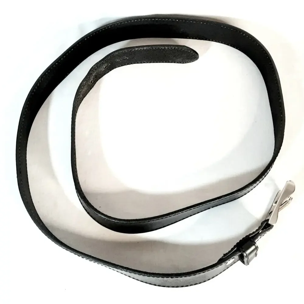 💎Dickies Genuine Black Leather Belt 46 to 48 Waist Curved Strap